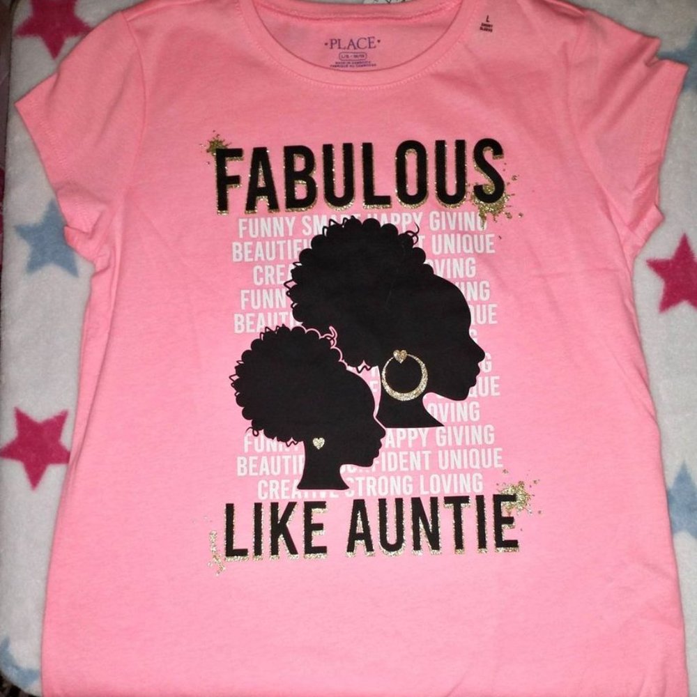 Children's Place girls pink Fabulous like Auntie t-shirt size L (10/12) k-195